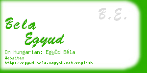 bela egyud business card